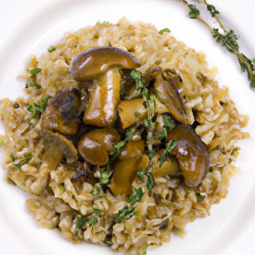 Hearty Barley Risotto with Mushrooms and Fresh Thyme Flair