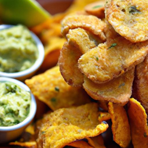 Crunchy Plantain Chips Meet Creamy Guacamole Delight