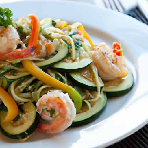Zesty Zucchini Noodle Stir-Fry with Succulent Shrimp Delight
