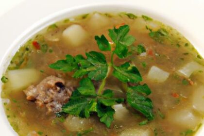 Hearty Beef & Barley Soup Infused with Fresh Garden Herbs