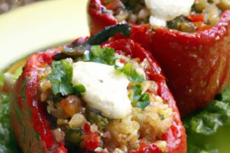 Wholesome Stuffed Peppers: Quinoa & Herbed Goat Cheese Delight