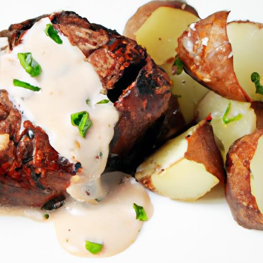 Savor Garlic butter Steak Bites with Crispy Potatoes delight