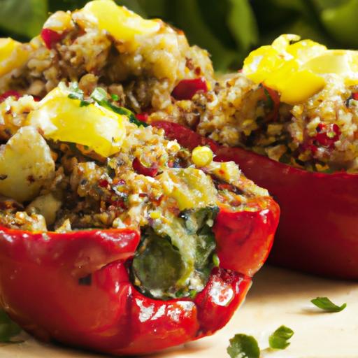 Wholesome Stuffed Peppers: Quinoa & Herbed Goat Cheese Delight