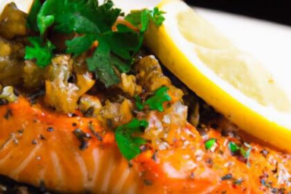 Savor Grilled Salmon with Herb Crust and Lentil Ragout