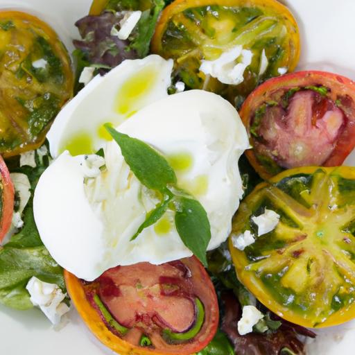 Heirloom ‍Tomato⁢ salad with Burrata: ⁣A Flavorful Delight