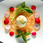 Cheese Spheres with Tomato Air: A Culinary Artistry Unveiled