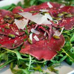 Delicate Beef Carpaccio with Peppery Arugula & Zesty Capers