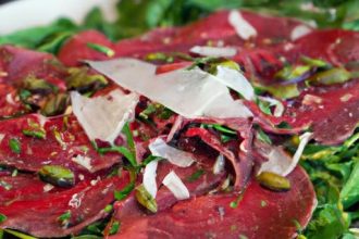Delicate Beef Carpaccio with Peppery Arugula & Zesty Capers