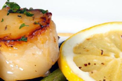 Golden Pan-Seared Scallops Drizzled with Zesty Lemon Butter