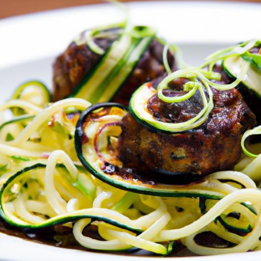 Savor Balsamic Glazed Meatballs Over Zesty Zucchini Noodles